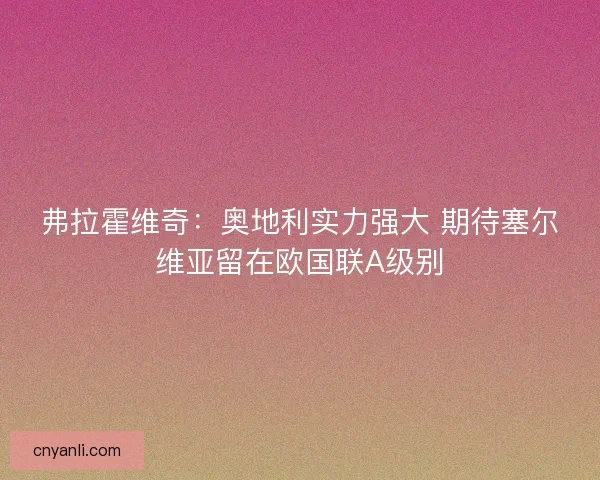 弗拉霍维奇：奥地利实力强大 期待塞尔维亚留在欧国联A级别