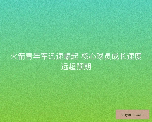 火箭青年军迅速崛起 核心球员成长速度远超预期